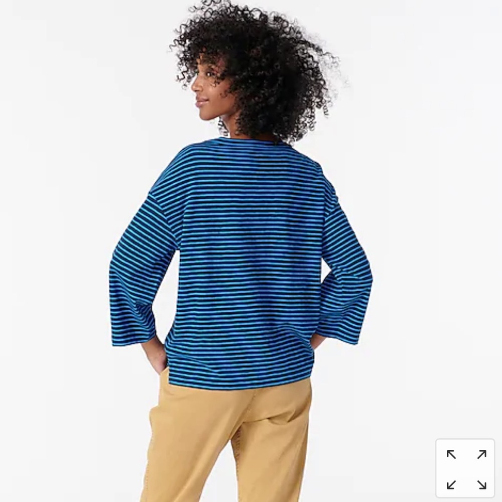 J. Crew Blue Striped Women's Top - Picture 2 of 5